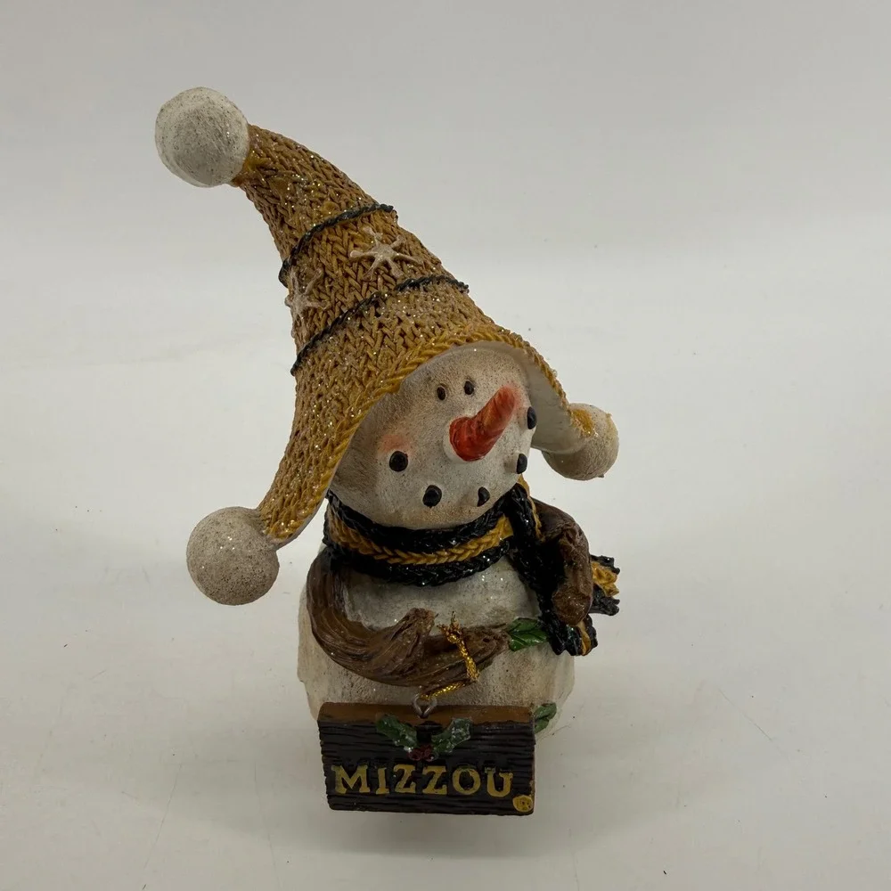 Hanna's‎ Handiworks Mizzou Snowman Figurine University of Missouri Gold Black